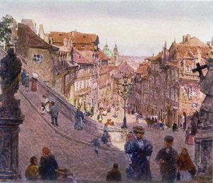 布拉格Nerudova街，1909年 作者 海因里希·托梅克（Heinrich Tomec）